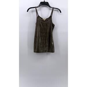 PH8 Women's Taupe Silver Scoop-Neck Spaghetti Strap Lightweight Tank SZ XS
